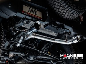 Ford Bronco Performance Exhaust System - Cat Back - Dual Rear Exit - AWE - Chrome Tips w/ Bash Guard